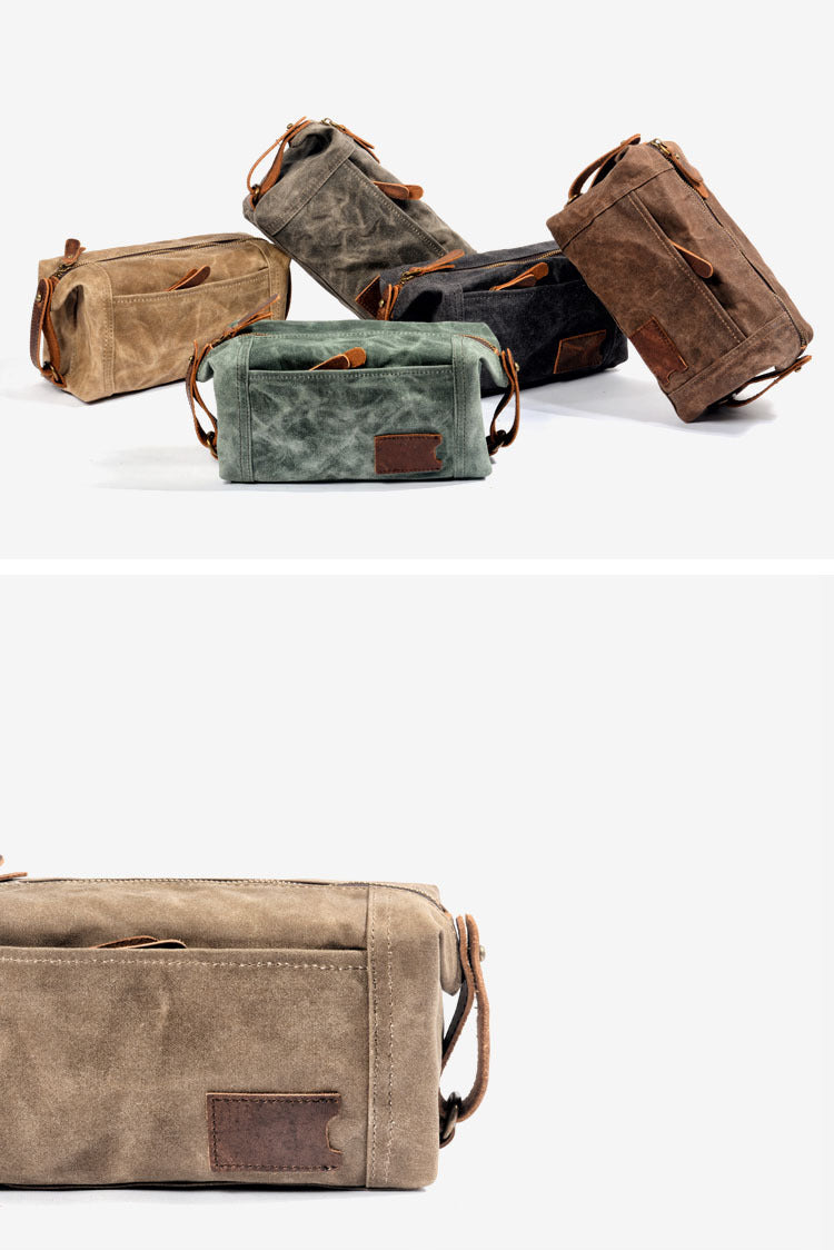 Waxed Canvas Washbag, Small